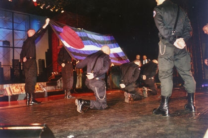 Original Leather Pride Flag displayed during IML 1999 in a live historical community setting